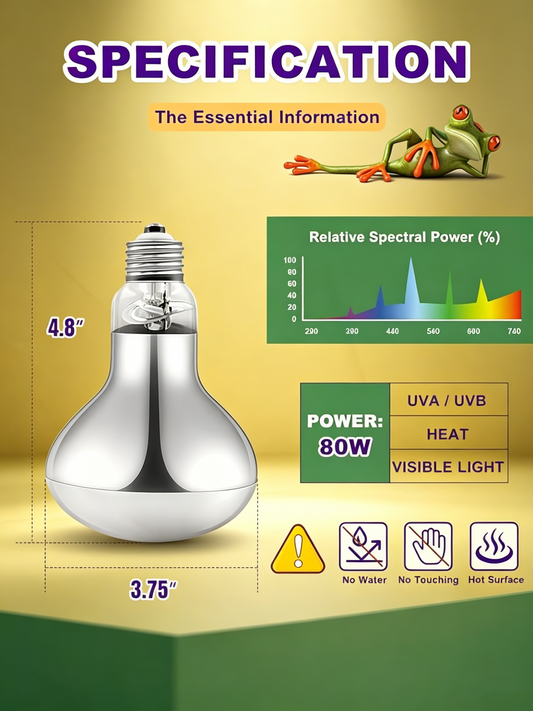Full Spectrum Simulated Sunlight UV Light Bulb for Reptile Terrariums