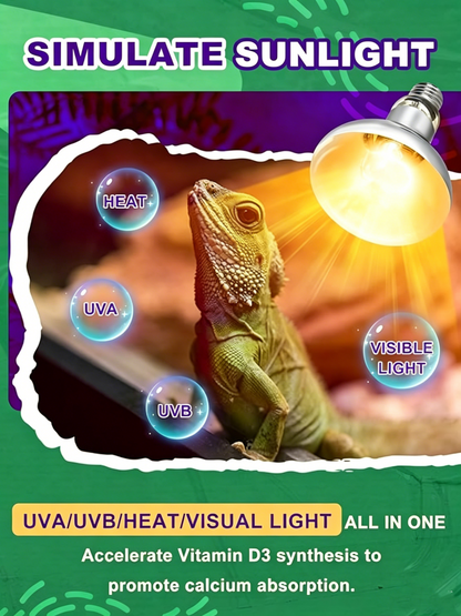 Full Spectrum Simulated Sunlight UV Light Bulb for Reptile Terrariums