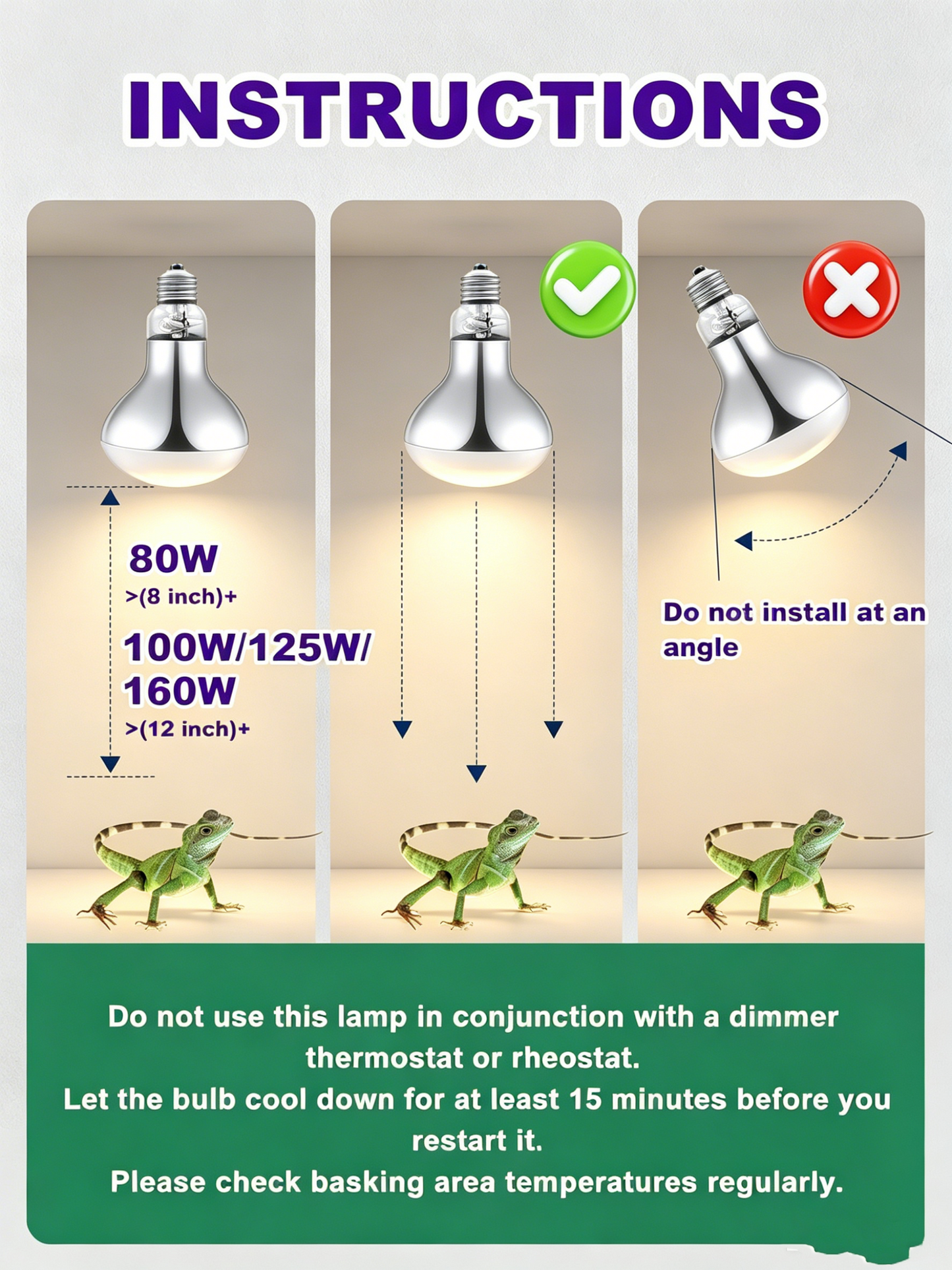 Full Spectrum Simulated Sunlight UV Light Bulb for Reptile Terrariums