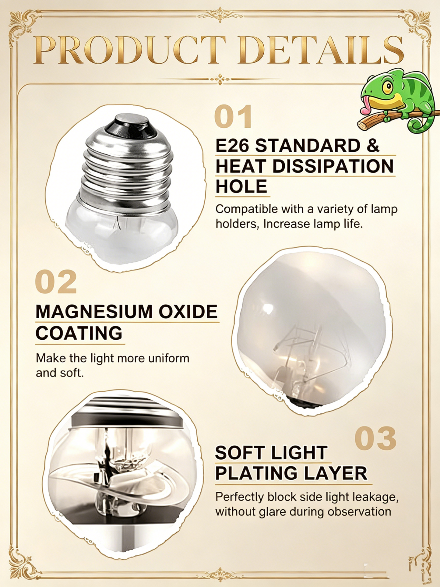 Full Spectrum Simulated Sunlight UV Light Bulb for Reptile Terrariums