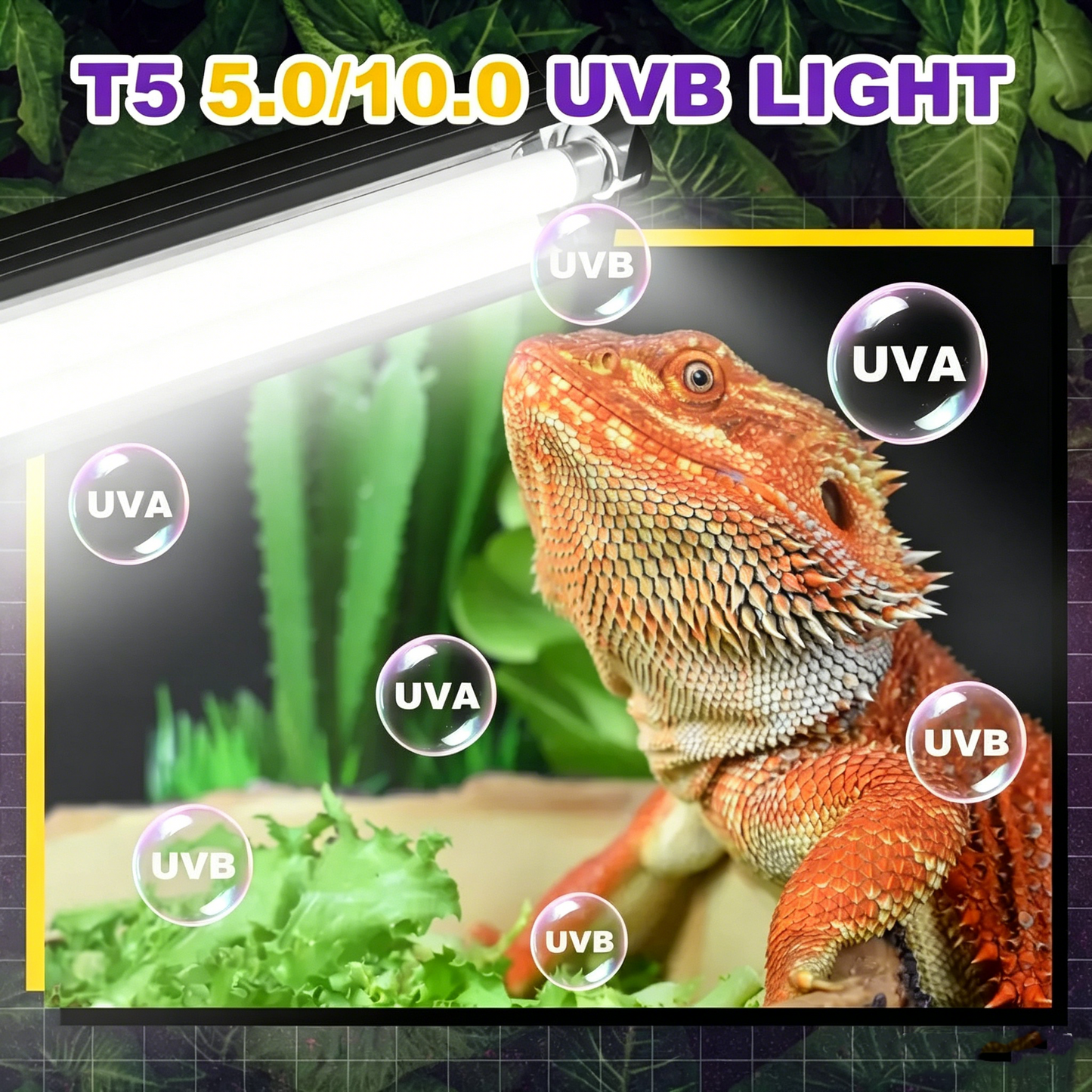 Long Strip LED UVB Light for Reptiles Full Spectrum Simulated Sunlight Lamp