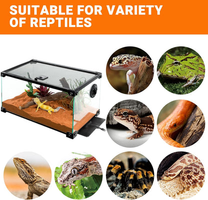 REPTI ZOO 8" X 12" Reptile Heat Pad 24W Fast Heating Pad with Adjustable Thermostat Reptile Heat Mat for Turtles/Hermit Crabs/Bearded Dragons/Leopard Geckos/Snakes/Lizards, and Seed Germination